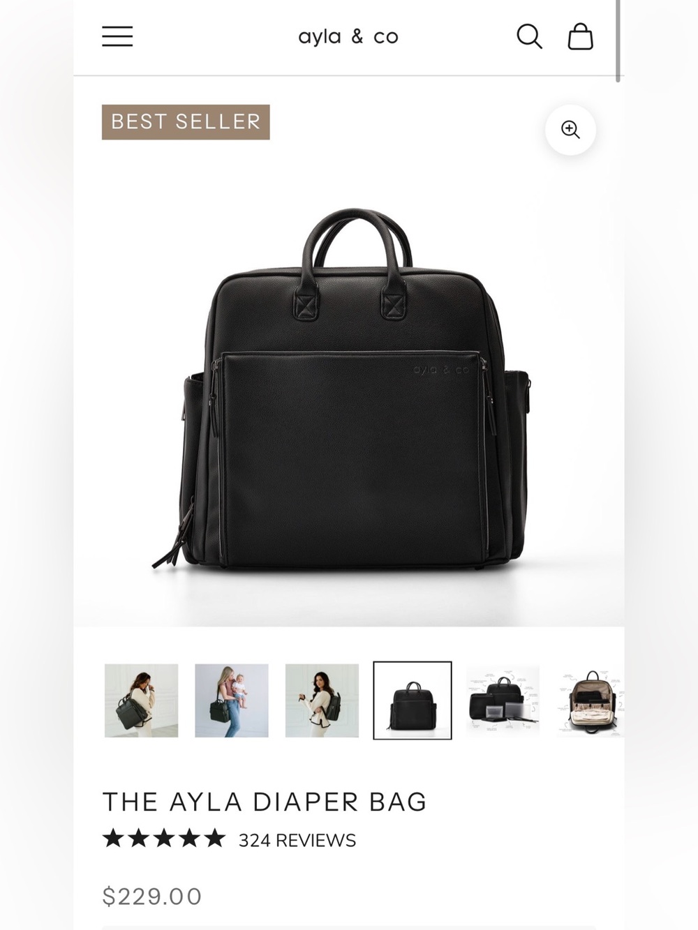 The Ayla Full Size Diaper Bag - Picture 2 of 8